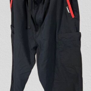 Black Landau Scrub Pants with Huskers Logo - women's  7393
